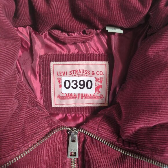 Levi’s Strauss Mens XL Corduroy Puffer Jacket Burgundy Maroon Winter - Picture 11 of 11